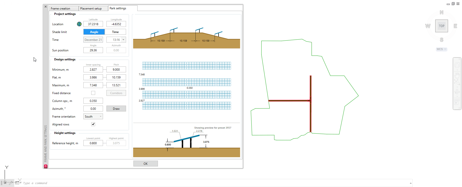 Creación de una implantación con estructura fija – Centro de Ayuda | PVcase, image size:1884x765