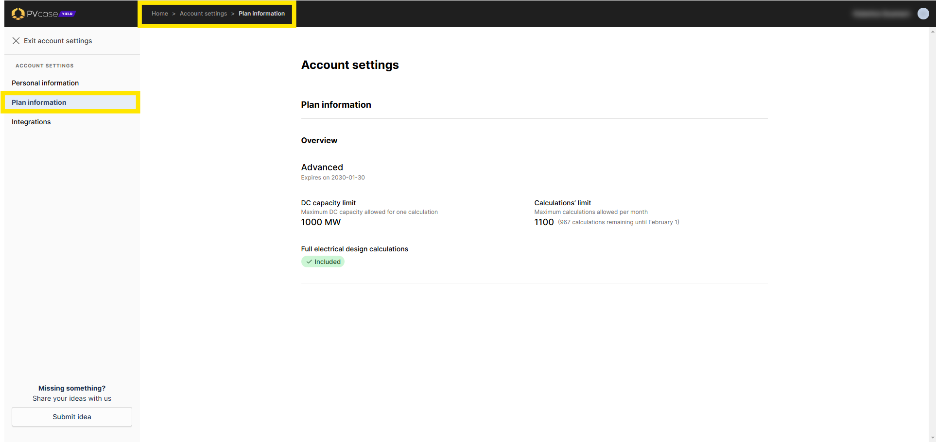 Yield_First-steps_Personal-account-settings_Plan-information.png