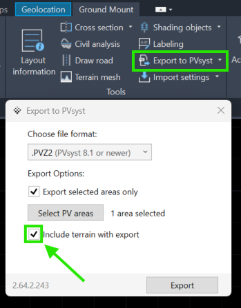 Export terrain mesh to PVsyst.png